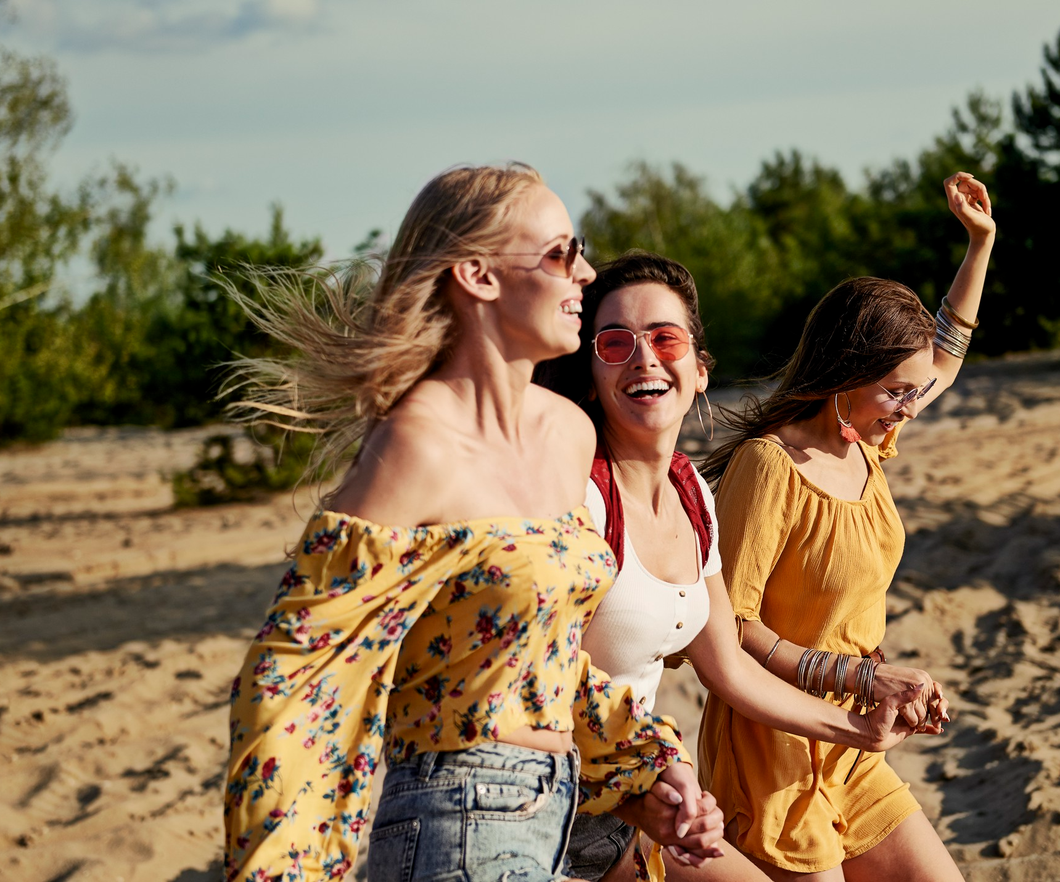 Friends enjoying a summer day at the beach