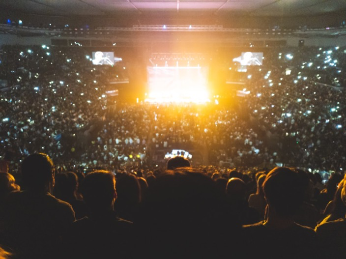 Crowd at an outdoor summer concert