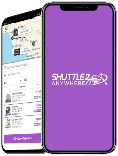 Prime Time Shuttle App on Smart Phone